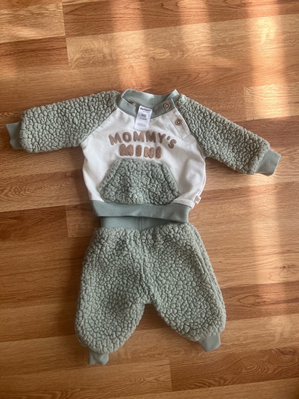 Mommy's Mini Two-Piece Sherpa Set - Sage/White